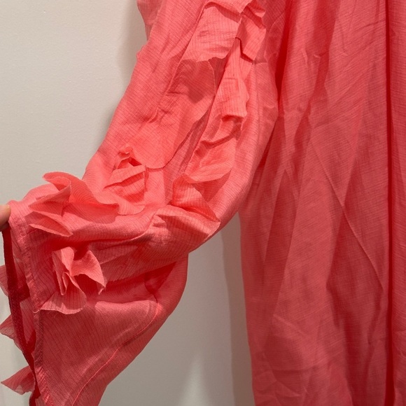 H&M Coral Ruffle Blouse white lotus collection - Picture 6 of 15